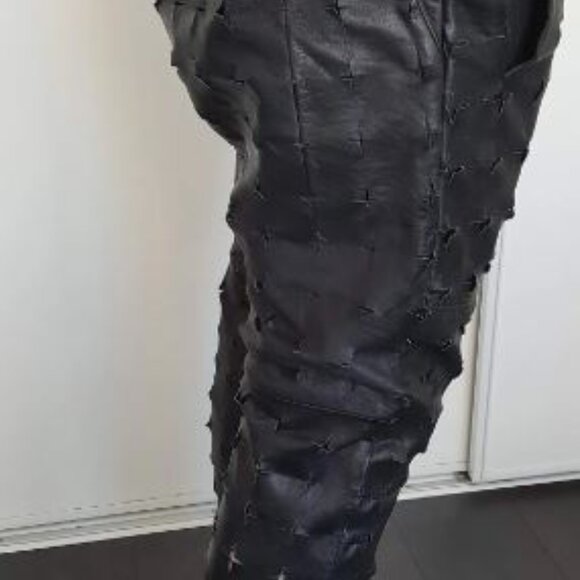 Size: L Tuesday Night Band Practice Men's Real Cut Out Leather Sweat Pant - Picture 6 of 8